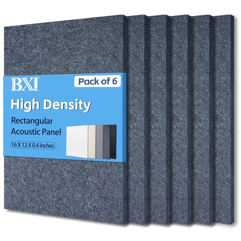 BXI Sound Absorber 16 X 12 X 04 Inches 6 Pack High Density Acoustic Absorption Panel Sound Absorbing Panels Reduce Echo Reverb Tackable Acoustic Panels for Wall and Ceiling Acoustic Treatment - Image 2