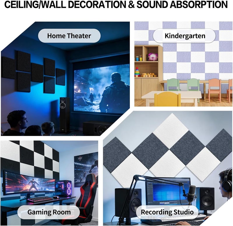 BXI High Density Acoustic Panels - 16 x 12 x 0.4 Inches, Pack of 6 - Image 4