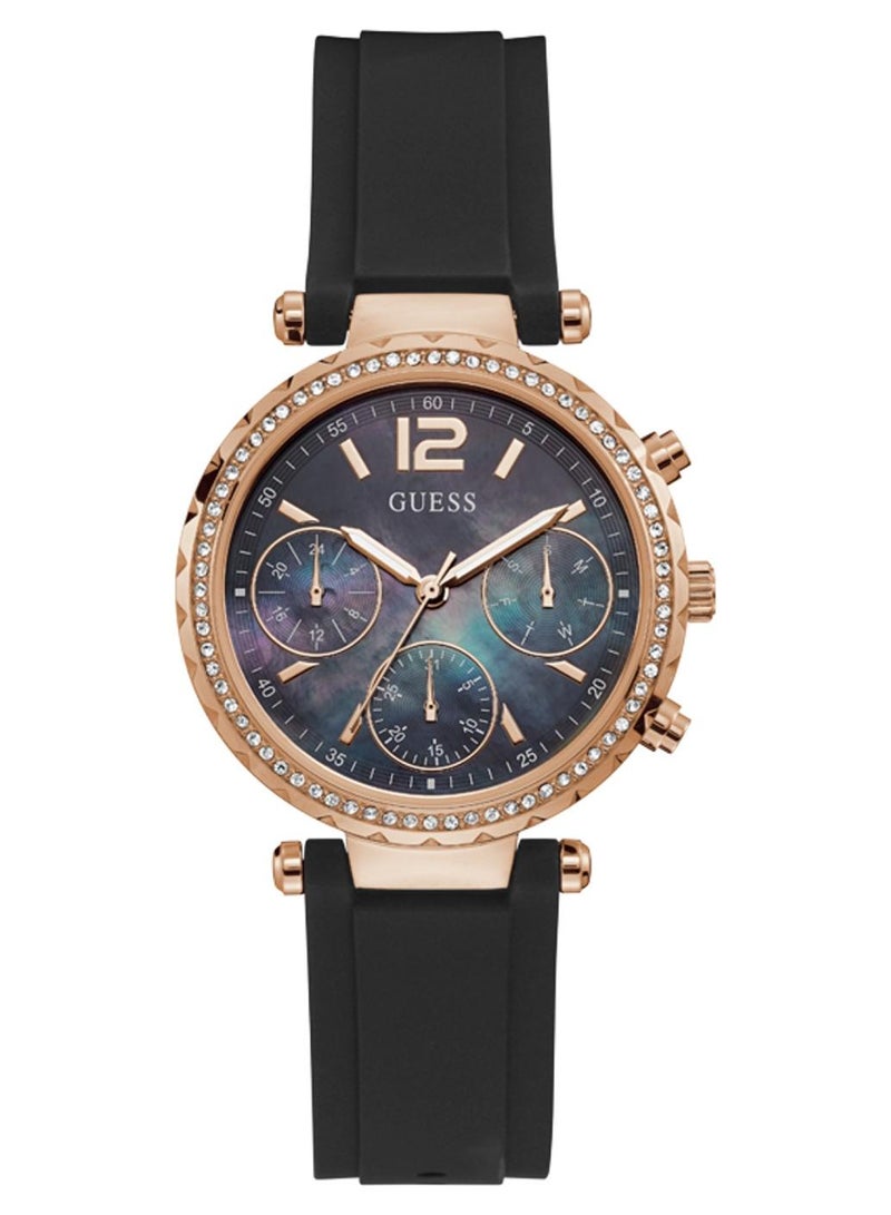 GUESS Women's Solstice Water Resistant Chronograph Watch GW0113L2 - 37 mm - Black - Image 1