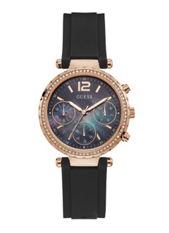 GUESS ساعة سولستيس كرونوغراف مقاومة للماء للنساء GW0113L2 - 37 مم - أسود  - Image 1