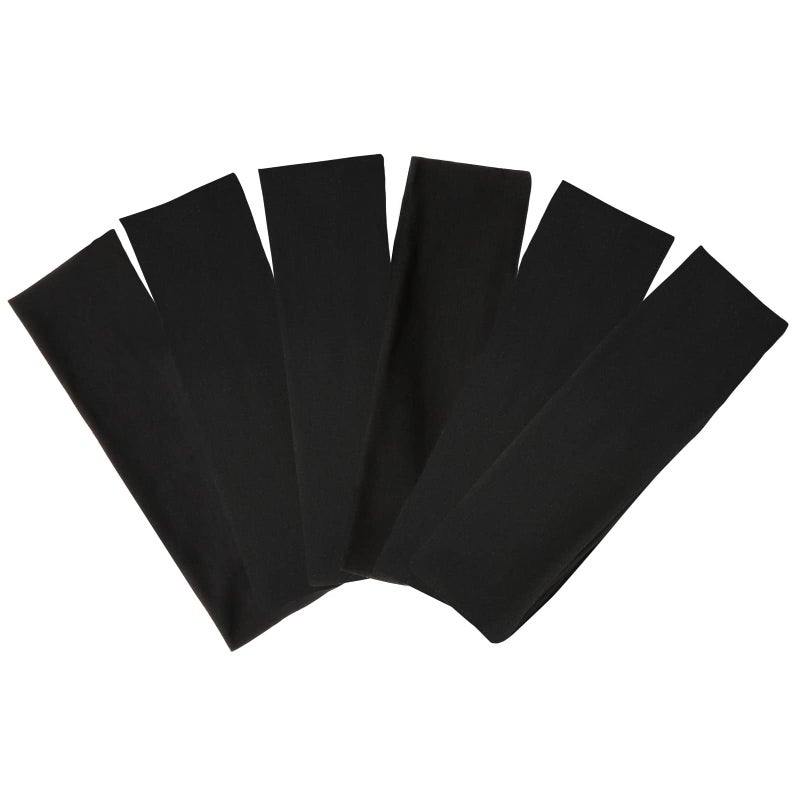 TERSE TERSE Black Headbands for Womens Short Hair  Non Slip Elastic Sweat Hairbands Soft Fabric Hair Wraps for Workout Yoga Running Sports and Girls 