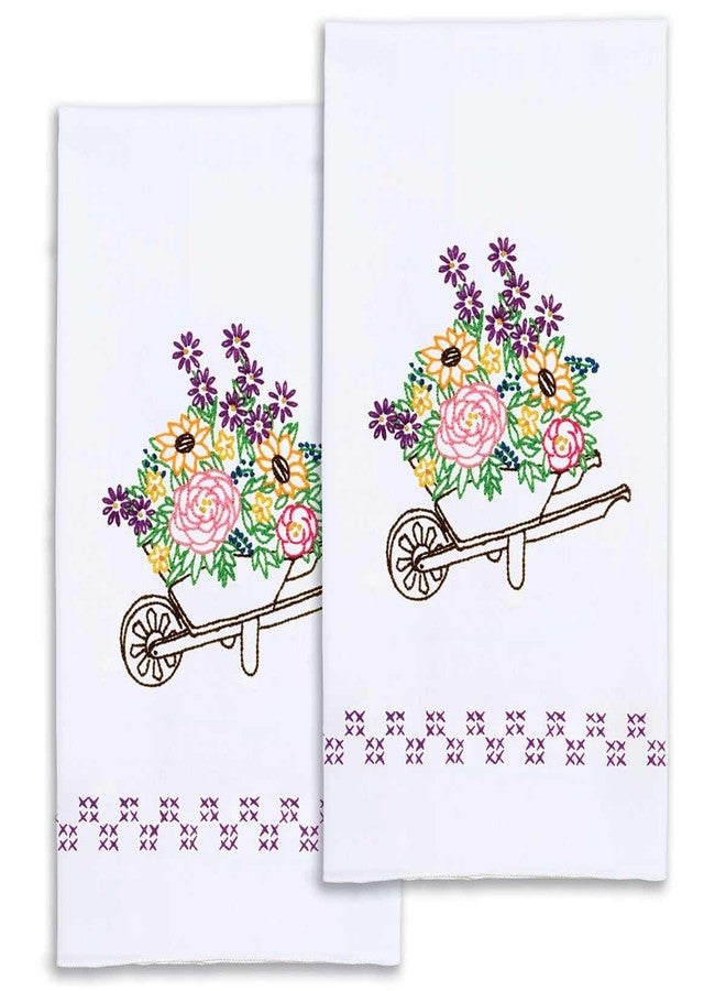 Jack Dempsey Needle Art Wheelbarrow Decorative Hand Towels - Image 1
