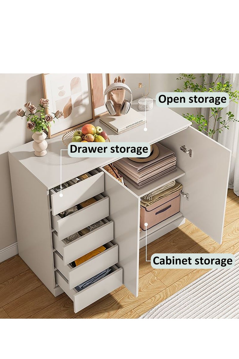 YY-Recheer Sideboard Buffet Cabinet with Storage, Modern Home Storage Cabinet with Drawers and Doors for Hallway, Dining Room, Living Room and Bedroom - Image 3