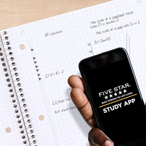 Five Star Spiral Notebook + Study App, 1 Subject, Graph Ruled Paper, 8-1/2" x 11", 100 Sheets, Fights Ink Bleed, Water Resistant Cover, Tidewater Blue (06190AA4) - Image 3