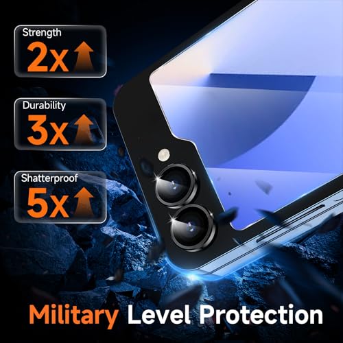 YWXTW EZ Alignment for Samsung Galaxy Z Flip 6/Z Flip 7 FE Screen Protector, [Strengthen Crease Test] 3Pcs Inner Soft EPU Film+2Pcs Front Display Tempered Glass+1 Set Camera lens Protector, Anti Scratch - Image 4