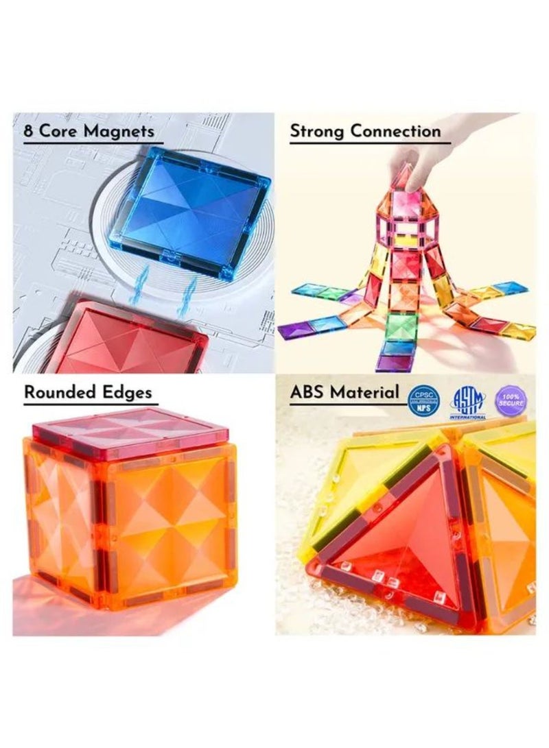 MiDeer Magnetic Tiles – Cool Colors – 20 Pcs Educational Magnetic Building Blocks for Kids Ages 3+ – Large 75mm Translucent Tiles with Strong Magnets, Durable & Safe STEM Toy - Image 1