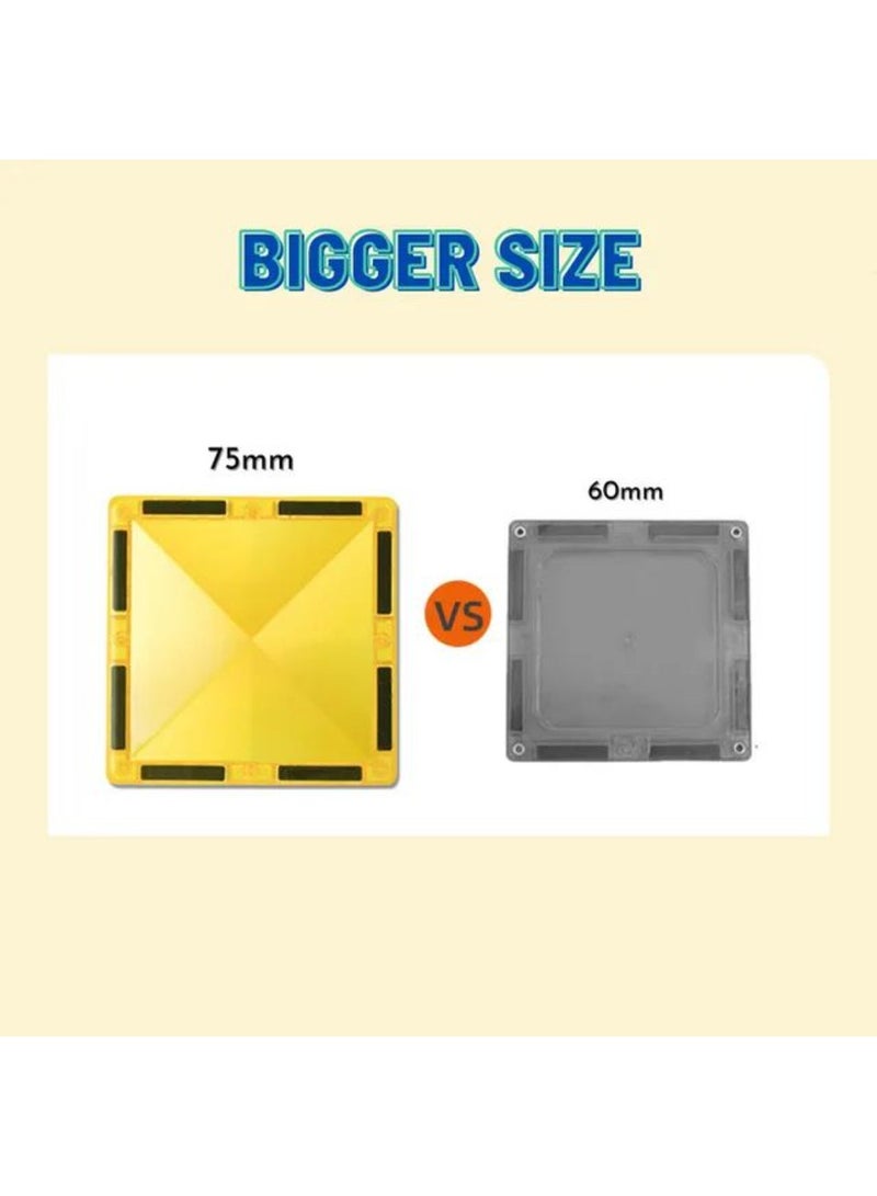 MiDeer Magnetic Tiles – Cool Colors – 20 Pcs Educational Magnetic Building Blocks for Kids Ages 3+ – Large 75mm Translucent Tiles with Strong Magnets, Durable & Safe STEM Toy - Image 5