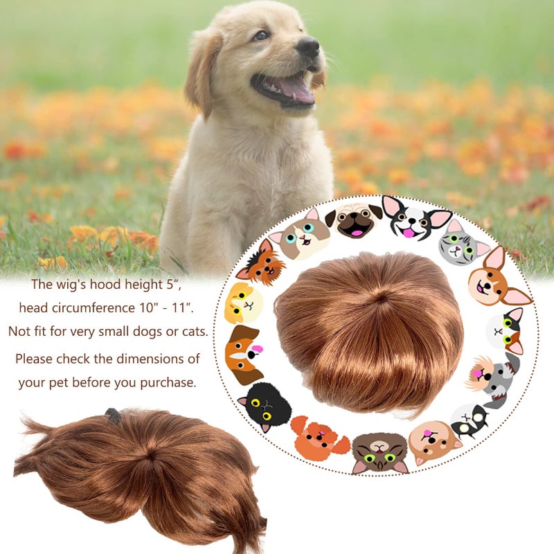 MESINURS Dog Wig Pet Costumes, Cat Costume Synthetic Accessories Small Dog Headwear for Halloween Christmas Eve Festival Party Decor, Head Wear Apparel Toy (A) - Image 4