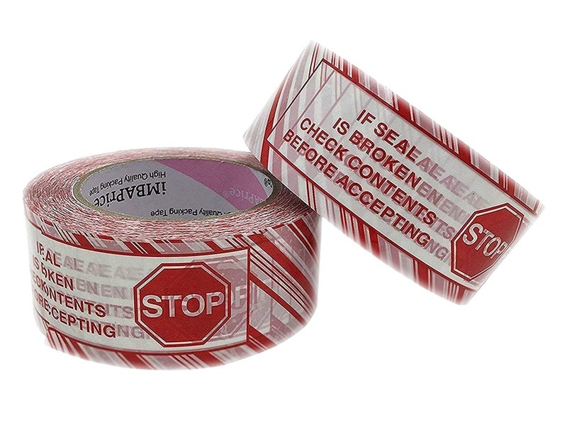 iMBAPrice IC-2M-SS-TAPE-2PK Stop Sign Sealing Tape - Pre-Printed Message "IF Seal is Broken Check Contents Before Accepting" 2 Roll of 110 Yards Wide Security Shipping Packing Tape, 2" x 330' - Image 5