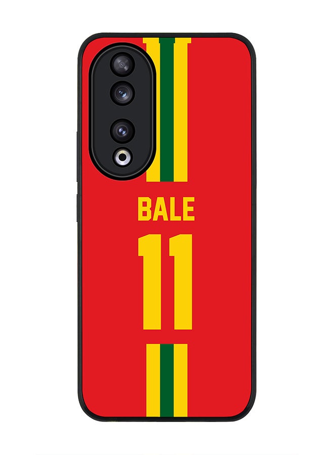 Stylizedd Rugged Black edge case for Honor 90 5G, Slim fit Case Flexible Rubber Edges Anti Drop TPU Gel Thin Cover - Football Team - Wales, Player Name - Bale - Image 1