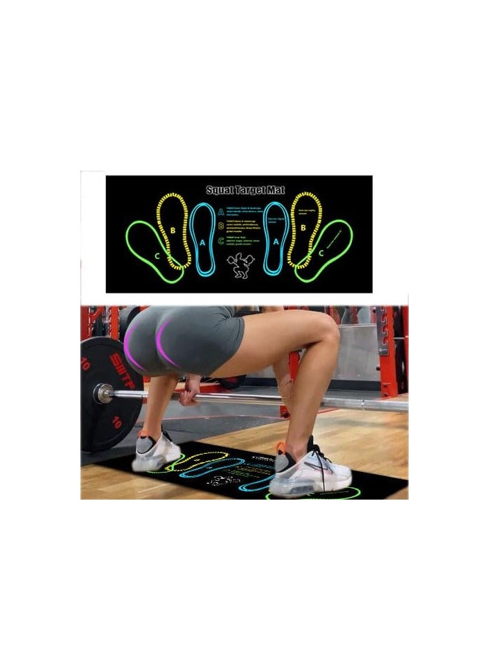 SYOSI - Squat Mat, Squat Step Positions Knee Matmsquat mat with foot position mat for exercise equipment, 31.5 x 14in squat Leg muscle aiming, Kettlebell weightlifting squat mat, Training gluteal muscle pad - Image 1