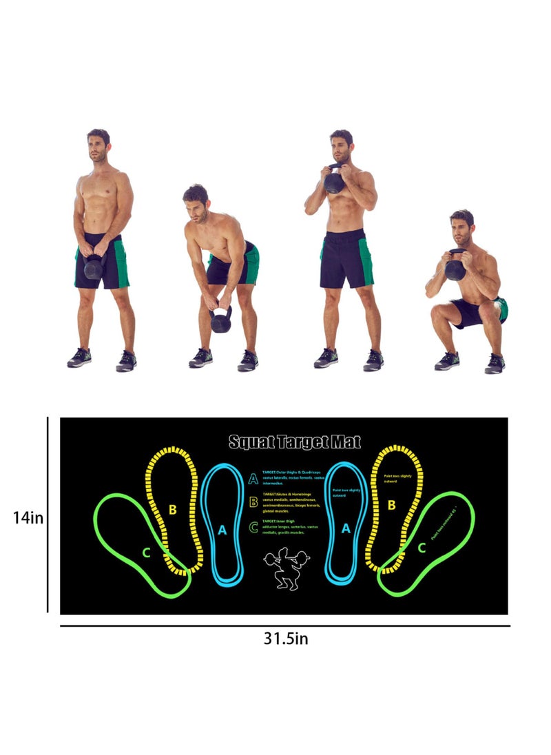 SYOSI - Squat Mat, Squat Step Positions Knee Matmsquat mat with foot position mat for exercise equipment, 31.5 x 14in squat Leg muscle aiming, Kettlebell weightlifting squat mat, Training gluteal muscle pad - Image 1