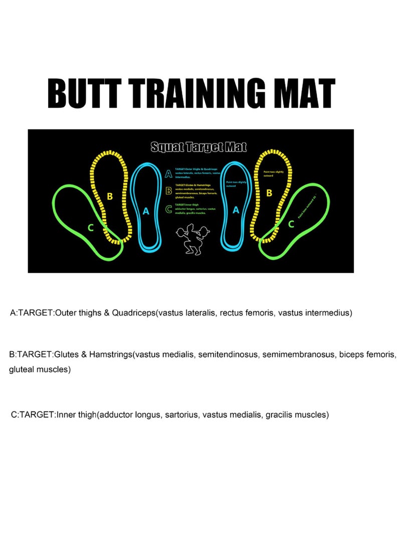 SYOSI - Squat Mat, Squat Step Positions Knee Matmsquat mat with foot position mat for exercise equipment, 31.5 x 14in squat Leg muscle aiming, Kettlebell weightlifting squat mat, Training gluteal muscle pad - Image 1