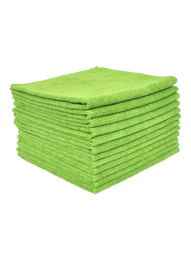 Eurow Utility Terry Weave 16 x 16in 240 GSM Microfiber Cleaning Towels Green 12-Pack - Image 2