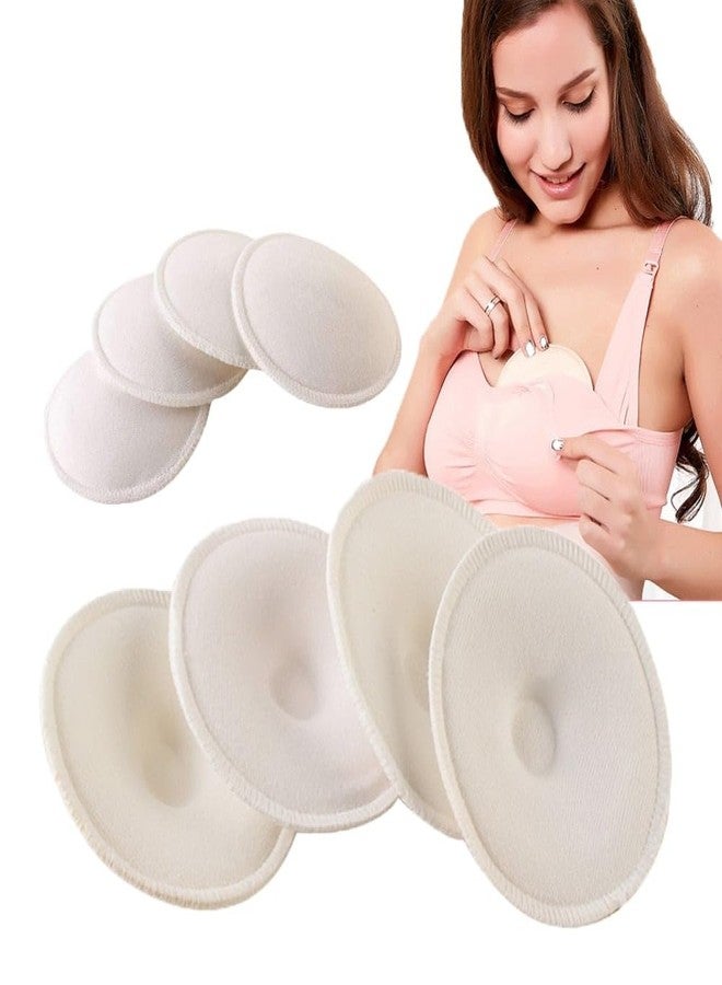 Moppets Washable Maternity Nursing Breast Pads, 3 Pair, Reusable, Leak-Proof and Contoured, Fits Cup Sizes B-D (White - Pack of 10) - Image 1
