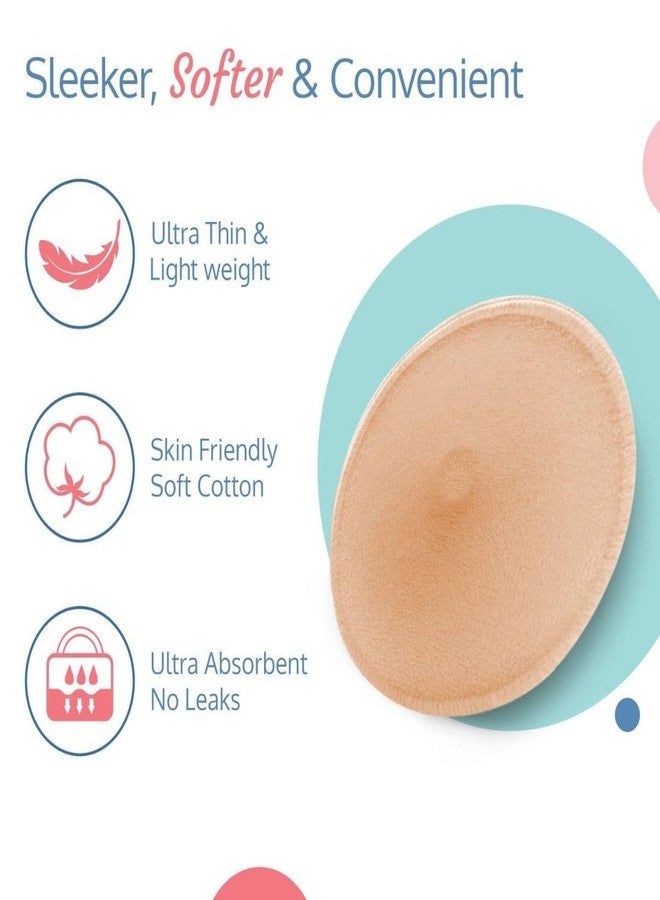 Moppets Washable Maternity Nursing Breast Pads, 3 Pair, Reusable, Leak-Proof and Contoured, Fits Cup Sizes B-D (White - Pack of 10) - Image 3
