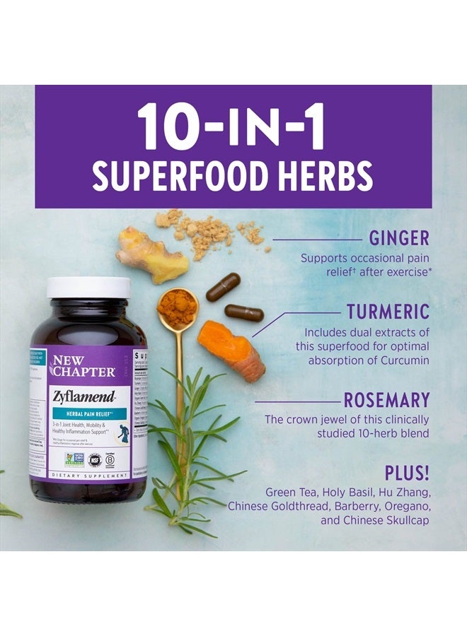 New Chapter Zyflamend™ Multi-Herbal Pain Reliever+ Joint Supplement, 10-in-1 Superfood Blend with Ginger & Turmeric for Healthy Inflammation Response & Herbal Pain Relief+, 120 Count - Image 3