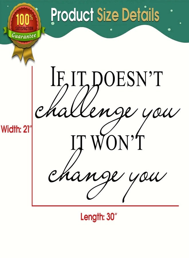 BATTOO Fitness Wall Decal- If It Doesn't Challenge You. It Won't Change You- Classroom Wall Decor- Inspirational Quote Wall Decal Sticker(Black, 30" WX21 H) - Image 4