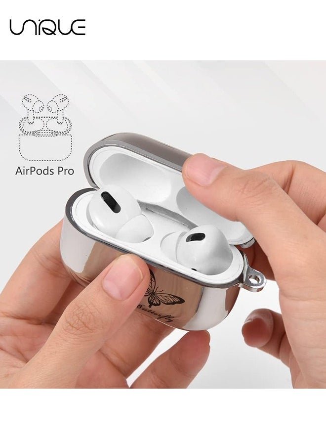 Unique For Air Pods pro 2 Case, Keychain with Beautiful Butterfly Pendant, For Air Pods pro 2 Case, Eco-Friendly Silicone Plating Soft Case  - Image 3