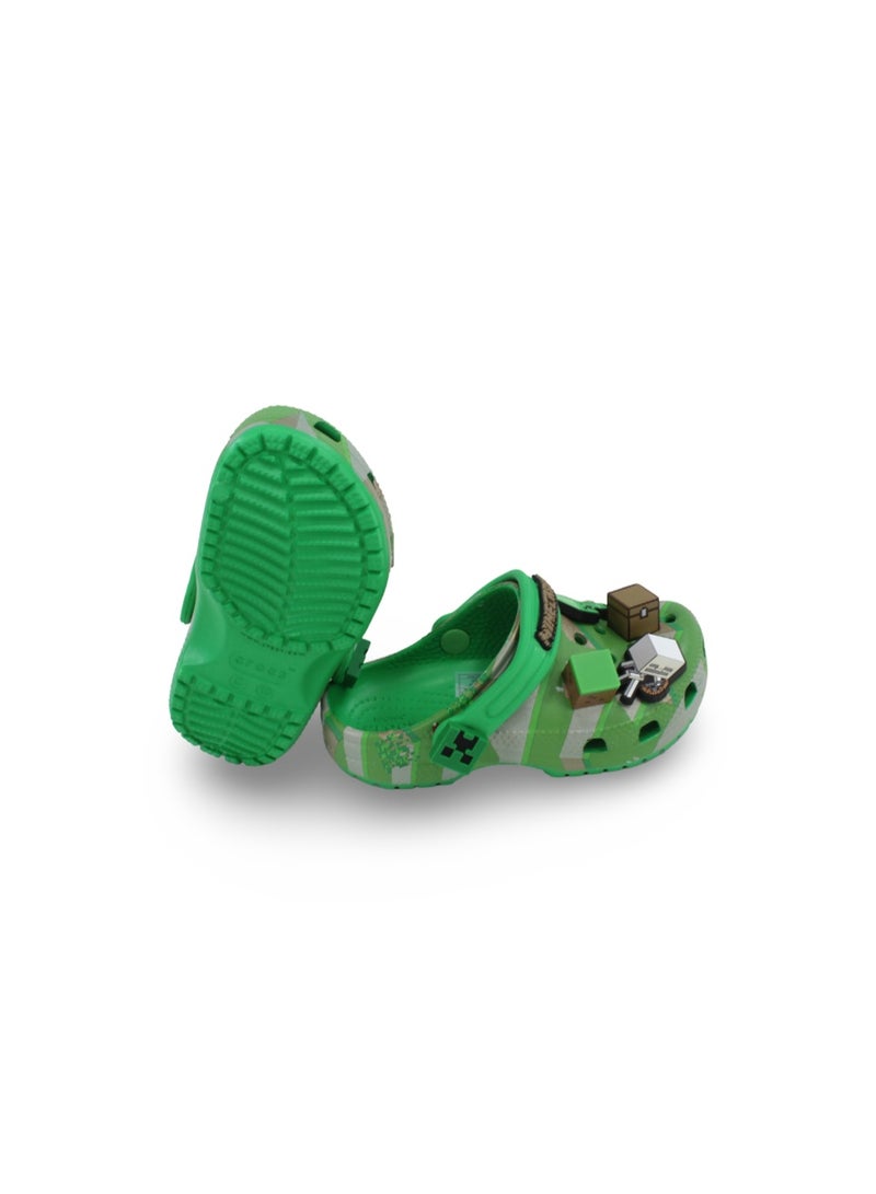 Unisex Kids Rubber Crocs – Green with Minecraft Elevated Design - Image 3