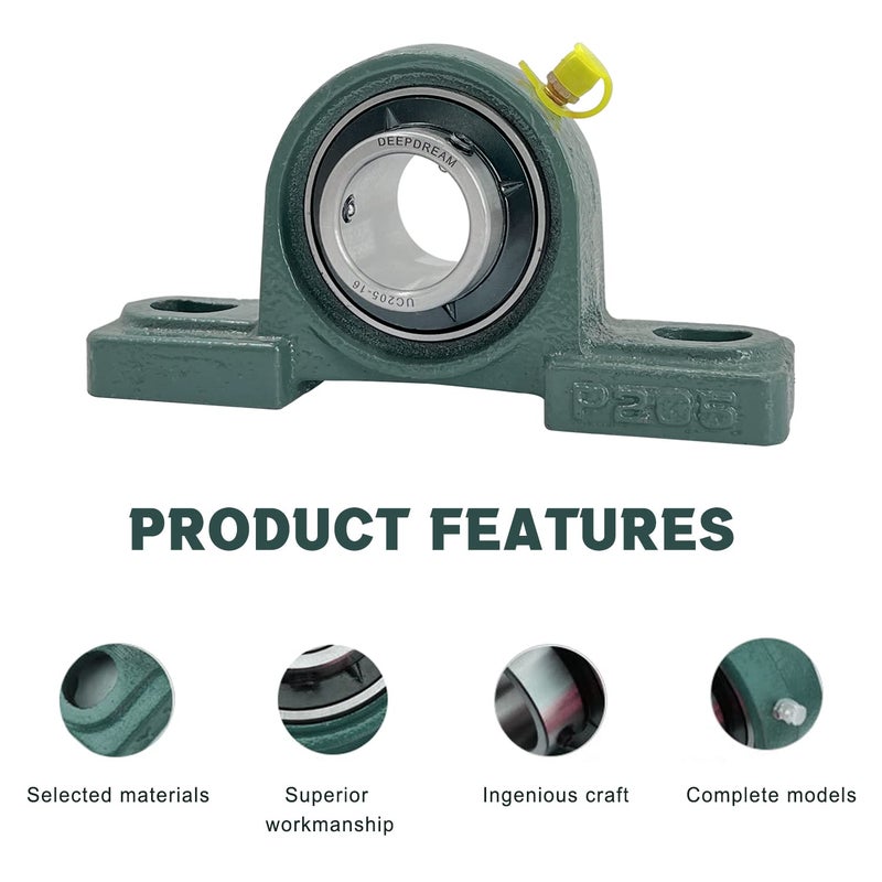DEEPDREAM UCP205-16 Pillow Block Bearing 1 Inch Shaft Pack of 6 Mounted P205 Cast Iron With 1" Bore, Self Alignment - Image 3