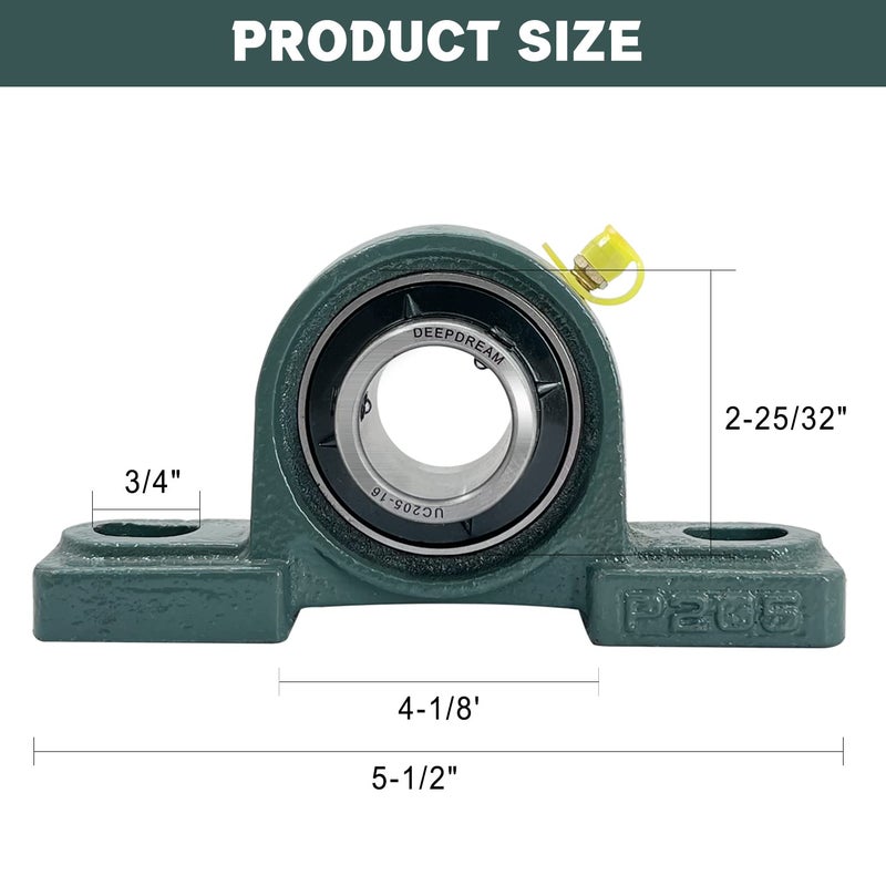 DEEPDREAM UCP205-16 Pillow Block Bearing 1 Inch Shaft Pack of 6 Mounted P205 Cast Iron With 1" Bore, Self Alignment - Image 2
