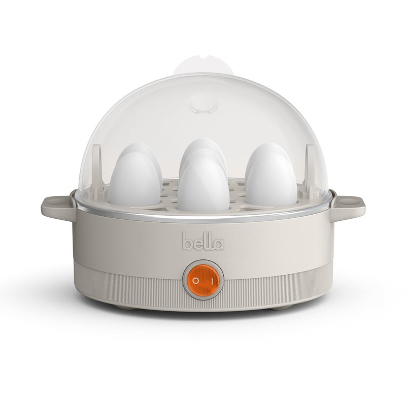 bella Electric Egg Cooker, 7 Eggs Capacity Tray, Single Stack, for Poached, Scrambled, Hard, Medium & Soft Boiled Eggs, Omelets and Steamed Dumplings, Auto Shutoff, 360 Watt, Oatmilk - Image 1