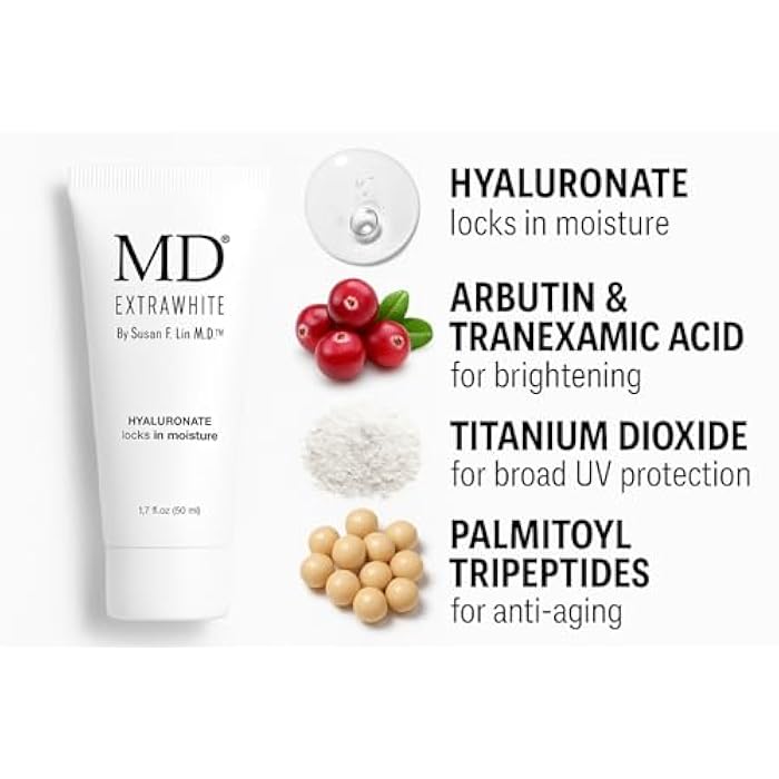 MD Extra White Skin Brightening Cream, Anti-Aging Moisturizer with UV Protection, 1.7 fl oz - Image 5