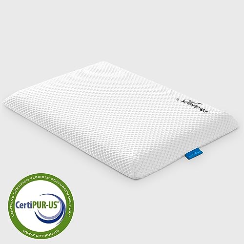 AOTOZE Ultra Thin & Flat Memory Foam Pillow 2.4 Inch Hight,Low Profile Slim & Thin Pillow for Stomach Sleeper,Side Sleeper,Oeko-TEX & CertiPUR-US Double Certification 23.5 x 15.5 x 2.4 Inches - Image 2