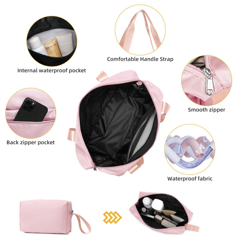LARVENDER Luggage Sets 3 Piece with Duffel Bag Hardside PP Carry On Suitcase with 360Â° Spinner Wheels TSA Lock Luggage Sets for Women, Orchid Pink - Image 3