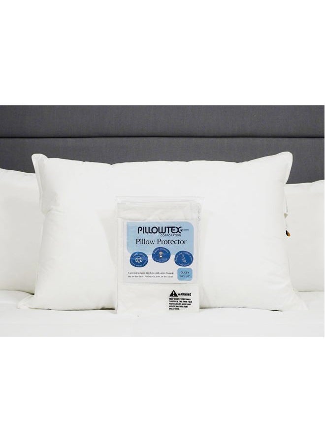 Pillowtex Feather/Down-Proof, 100% Cotton, Pillow Protector - Reduce Pokes with Hypoallergenic, Breathable, Machine Washable, Quiet, Soft Covers - Zippered Enclosure & Machine Washable (1, Standard) - Image 4
