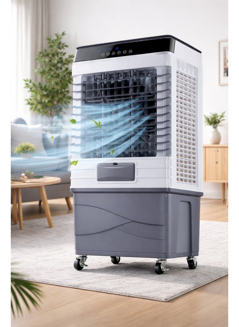 نيهون مبرد هواء NIHON 3 في 1 سعة 45 لترًا | مبرد هواء تبخيري محمول، مرطب هواء ومروحة | تدفق هواء 6500 متر مكعب/ساعة، محرك نحاسي 150 واط، جهاز تحكم عن بعد، حجرة ثلج ووسادات على شكل خلية نحل للمنزل والمكتب - Image 5