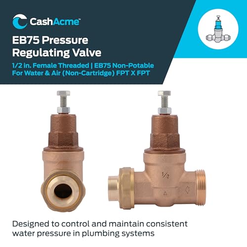 Cash Acme 1/2 Inch EB75 FPT x FPT Pressure Regulator Valve (PRV), 45 PSI, 22999-0045 - Image 2