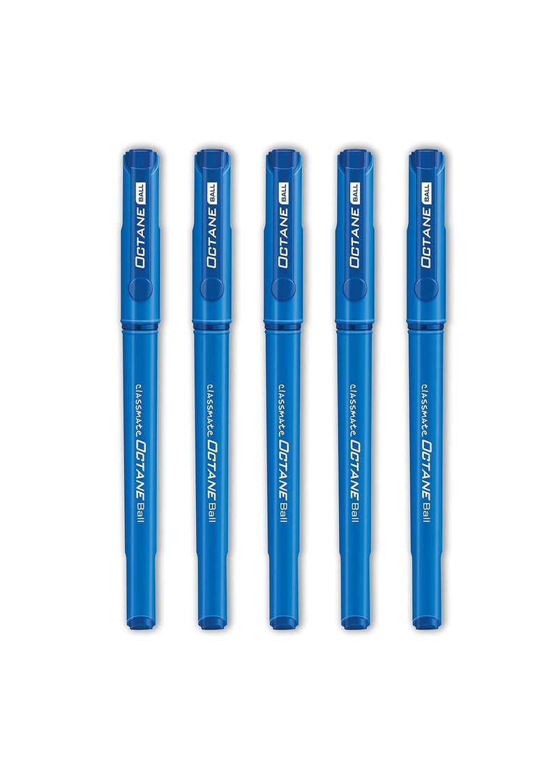 classmate Classmate Octane- Blue Ball Pens (pack Of 5) | Smooth & Fast Writing Ball Pens | Comfortable To Hold & Write| School & Office Stationery| Work From Home Essentials  - Image 3