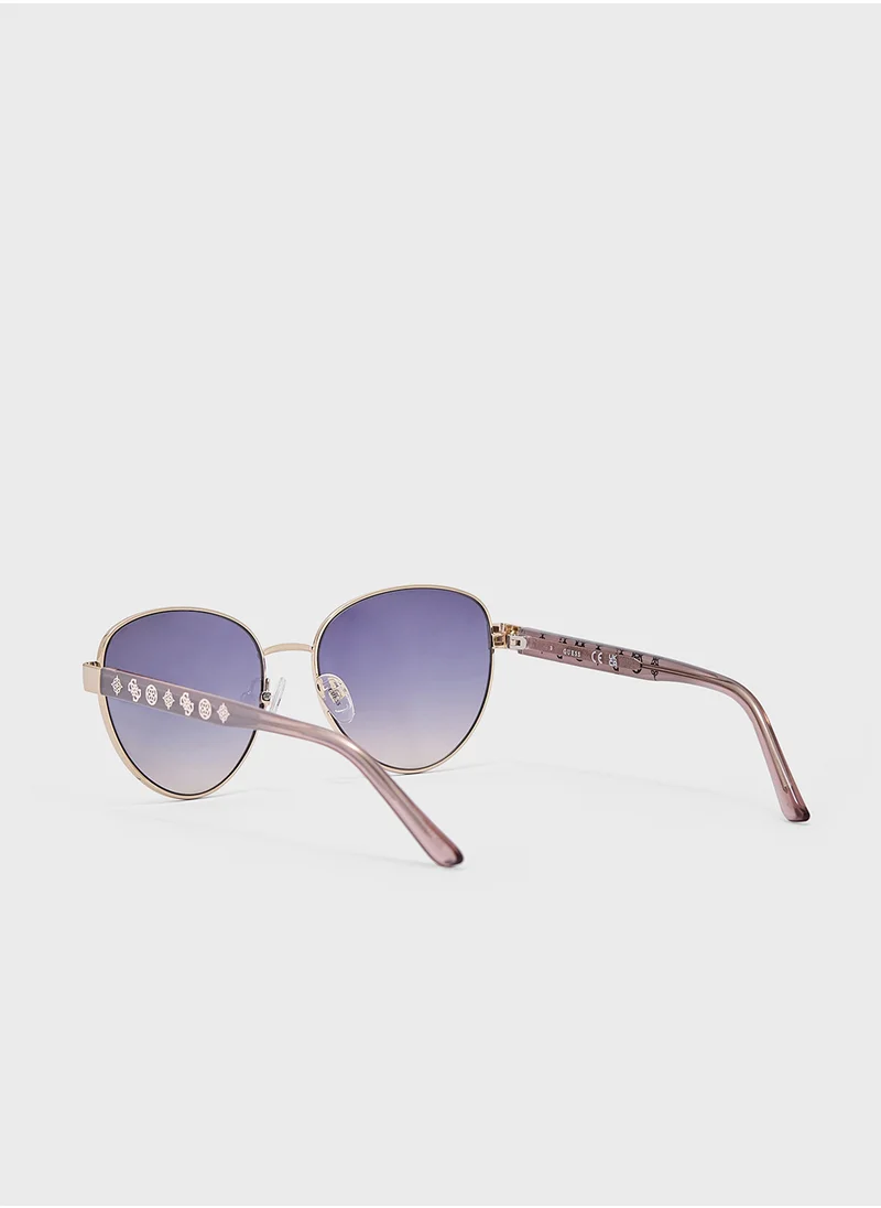 جس Uv-Protected Avitor Sunglasses