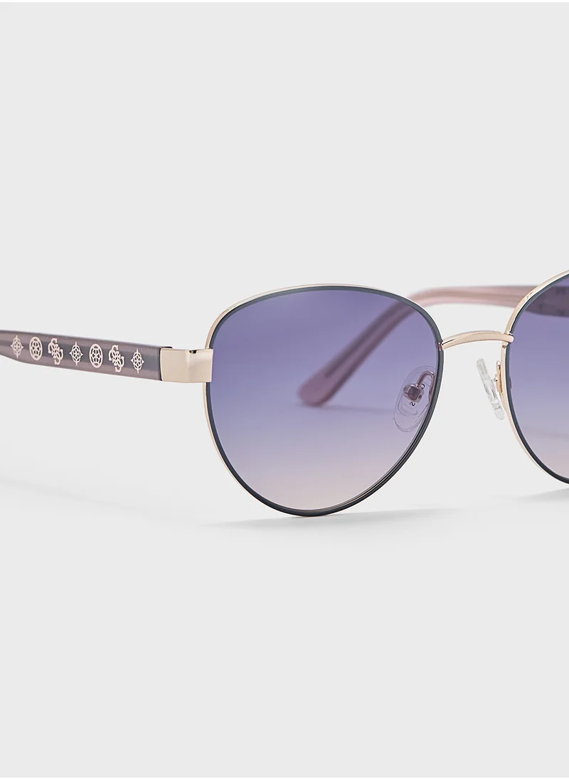 جس Uv-Protected Avitor Sunglasses