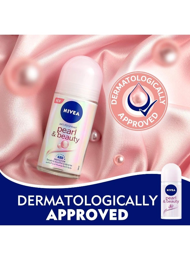 NIVEA Antiperspirant Roll-on for Women, Pearl & Beauty Pearl Extracts, 50ml - Image 4