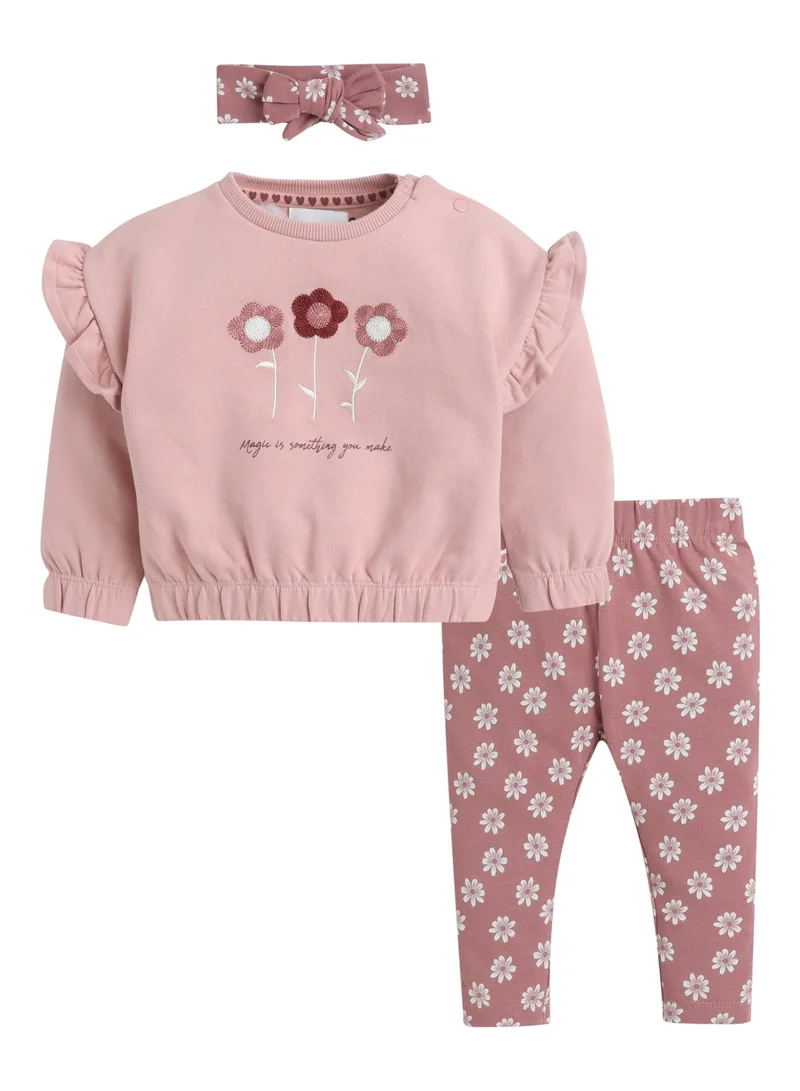 Dirkje Girls 3pcs Set – Sweatshirt, Printed Leggings & Headband