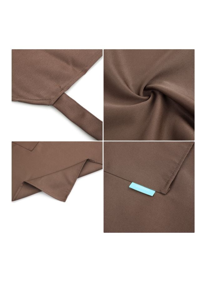 esonmus 2-Piece Cooking Apron With Adjustable Neck Belt Coffee 66x66x75cm - Image 3