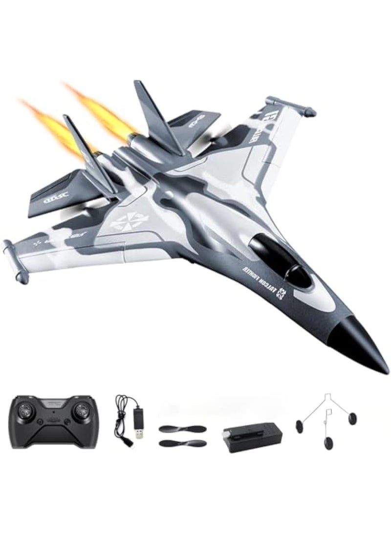 Zikra 3CH RC Airplane, RC Plane with Night Light, Remote Control Fighter Plane, 2.4GHz F-22 Remote Control Airplane, Stabilizer Easy to Fly Fighter Aircraft with 6-axis Gyro Stabilizer for Beginners - Image 1