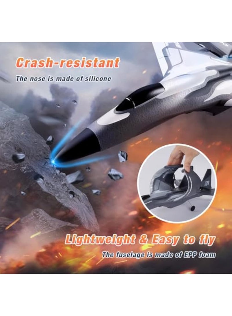 Zikra 3CH RC Airplane, RC Plane with Night Light, Remote Control Fighter Plane, 2.4GHz F-22 Remote Control Airplane, Stabilizer Easy to Fly Fighter Aircraft with 6-axis Gyro Stabilizer for Beginners - Image 4