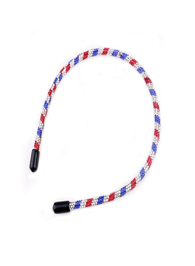 Soochat Patriotic Rhinestone Headband 4th of July Headband Red White Blue Stripes Hair band for Independence Day Patriotic Holiday Hair Accessories - Image 4