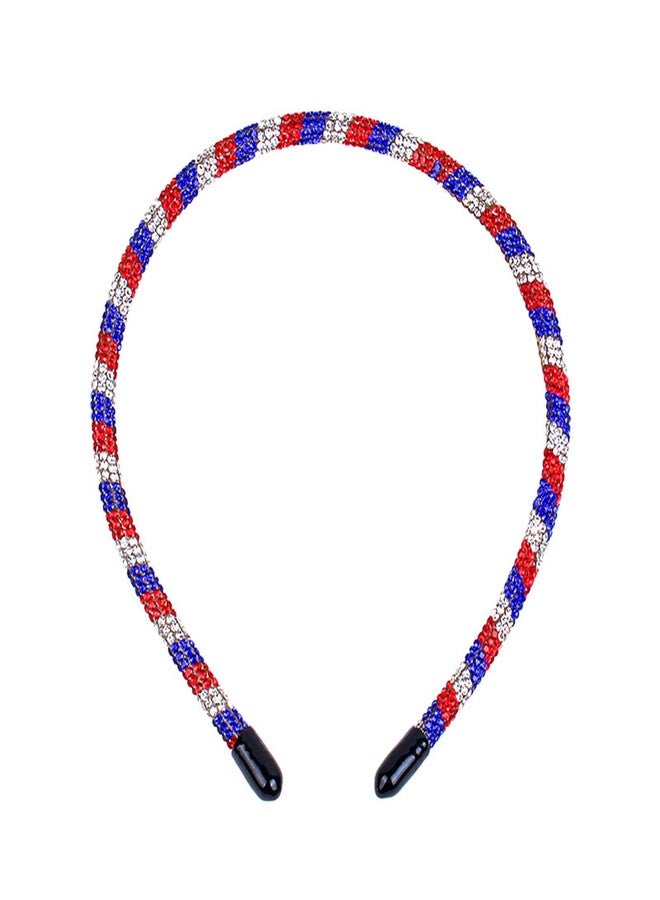 Soochat Patriotic Rhinestone Headband 4th of July Headband Red White Blue Stripes Hair band for Independence Day Patriotic Holiday Hair Accessories - Image 1
