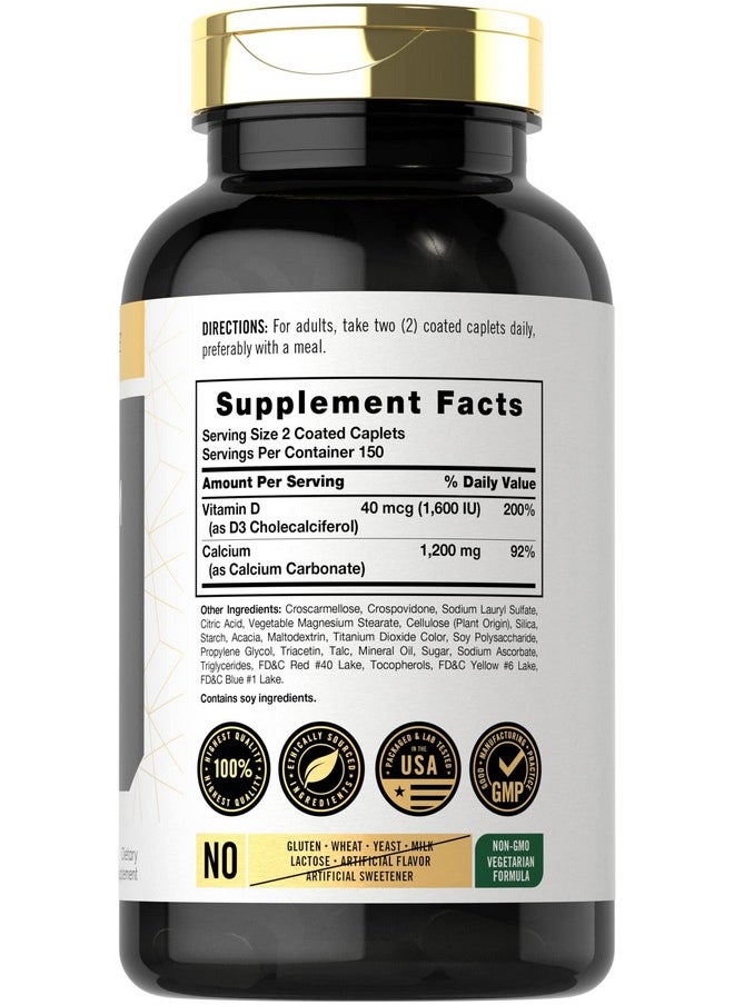 Calcium 1200Mg With Vitamin D3; 300 Caplets; Nongmo Gluten Free And Vegetarian; By Carlyle - pzsku/Z1EED70923C67B1D7AA23Z/45/_/1695146356/307c832b-0399-4ef7-a338-edad79b85692