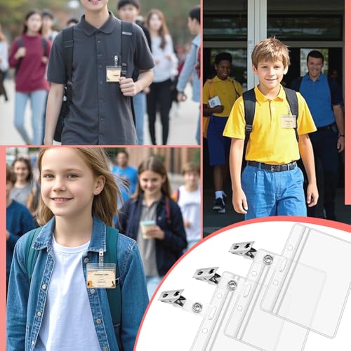 Oomcu 30 Sets Clear Id Badge Holder with Clip, Plastic Name Badge Holder Bulk,Name Tag Holders with Metal Clips for Office Business Travel Supplies - Image 3