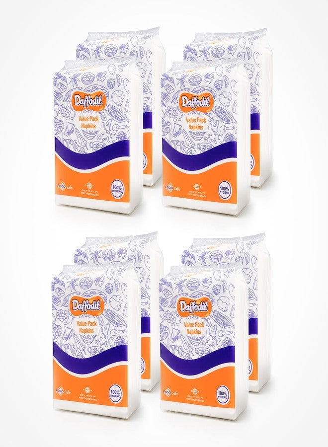 DAFFODIL Tissue Paper Napkins - Pack of 8 (60 Pulls per Pack, Total 480 Pulls) | Soft & Highly Absorbent Disposable Paper Napkins | Multipurpose Tissue Papers for Dining, Parties, Kitchen & Daily Use - Image 2