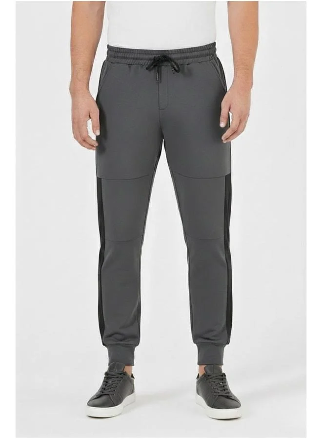 mmetalic Men's Black-Anthracite Standard Fit Regular Cut Ribbed Cuff Pocketed Comfortable Jogger Sweatpants - Pack of 2.