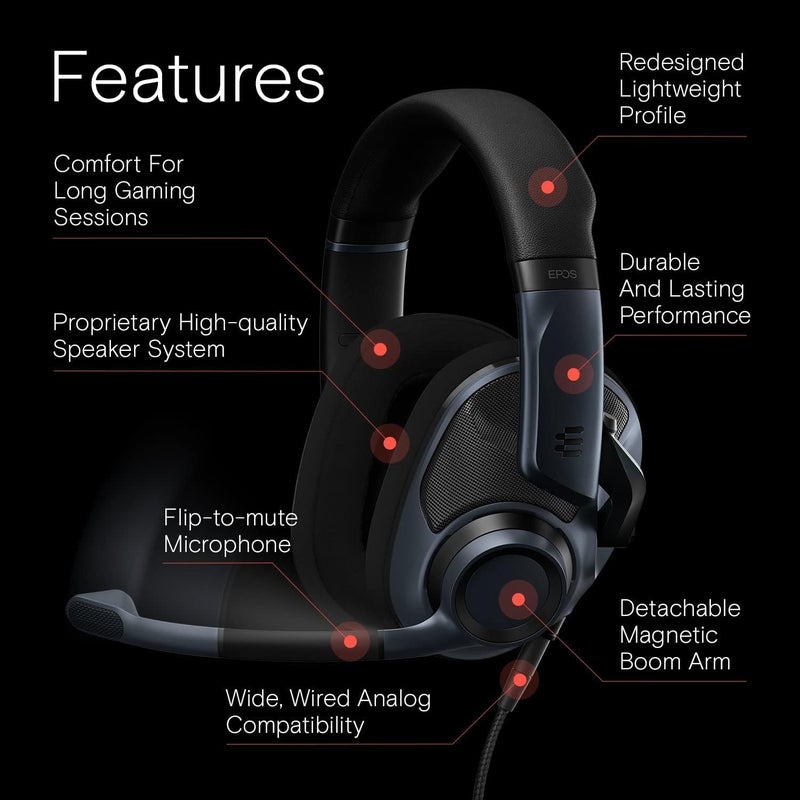 Epos H6 Pro Open Acoustic Gaming With Mic Lightweight Headband Comfortable & Durable Design Xbox Ps4 Headset Ps5 Headphone Gaming - Image 2
