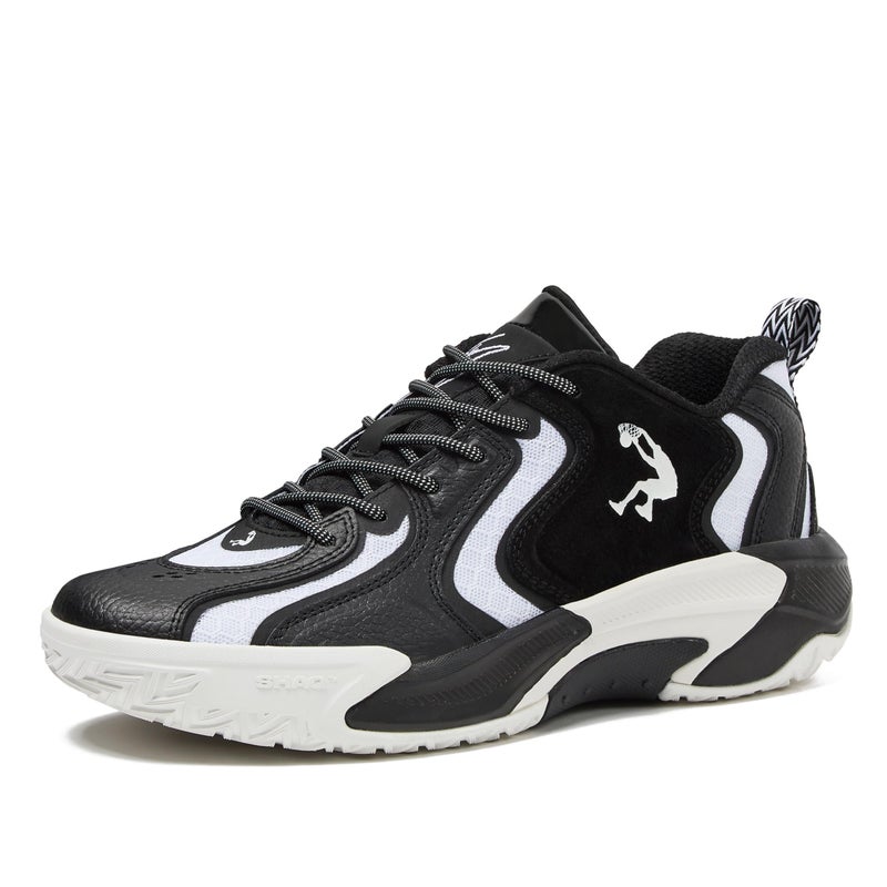 SHAQ Dunkman Basketball Shoes for Men, Indoor or Outdoor Court Basketball Mens Sneakers, Black or White Size 8 to 13 - Black/White, 10 Medium - Image 1
