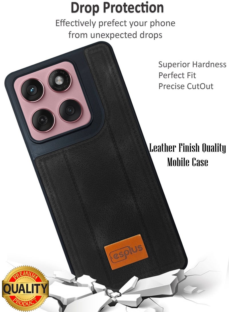 Motorola Edge 60 Fusion Premium Silicone Leather Finish Back Case  | High Quality Silicone Case Cover Designed for Motorola Edge 60 Fusion  | Ultimate Impact Protection ,Shockproof, Anti-Fingerprint , Comfortable feel and Durable back protection Case for Motorola Edge 60 Fusion  - Black - Image 3